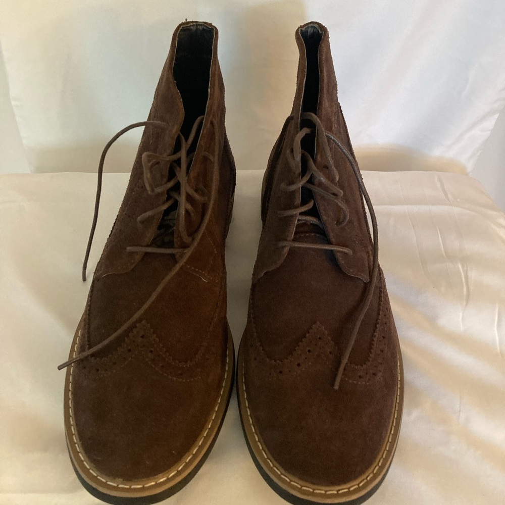Joseph Abboud Men’s Brown Suede Brougham Boot with laces/tie-ups/shoestrings